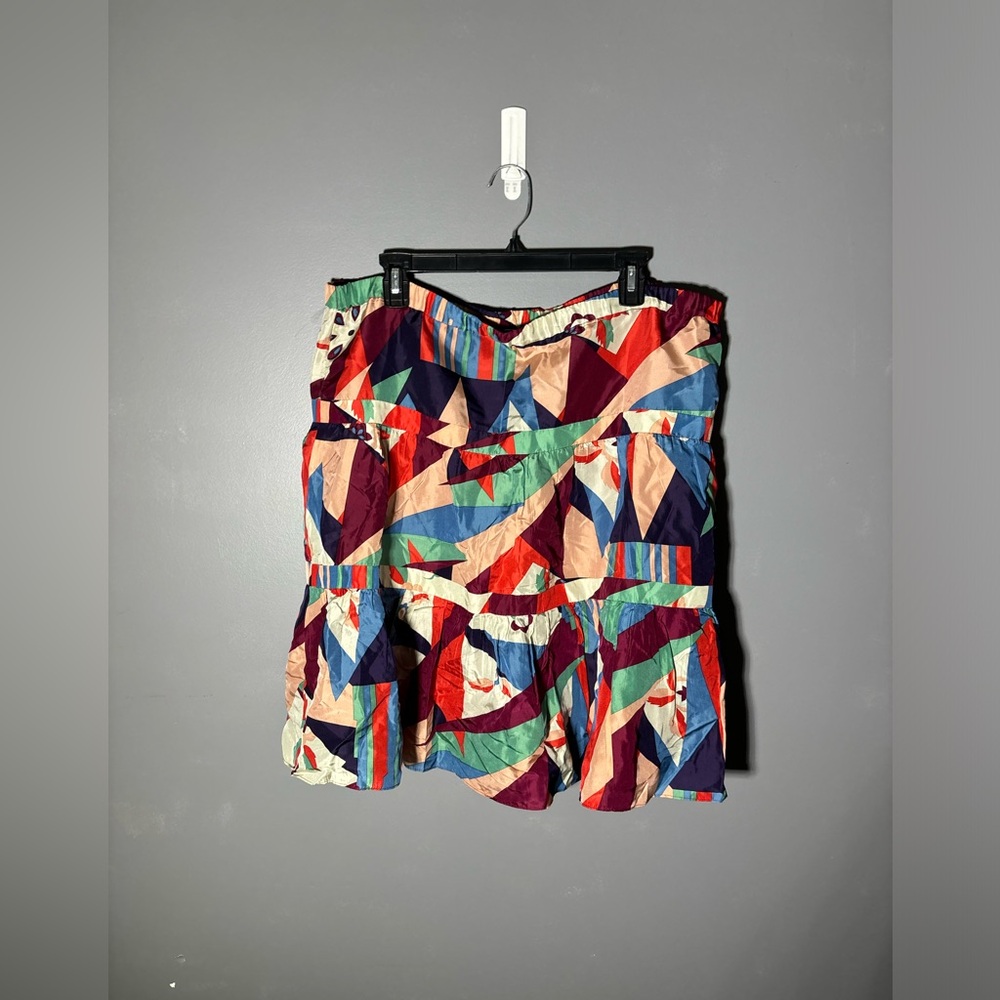 Marc Jacobs Silk Blend Tiered Ruffle Mini Skirt Size 12 - Picture 2 of 6